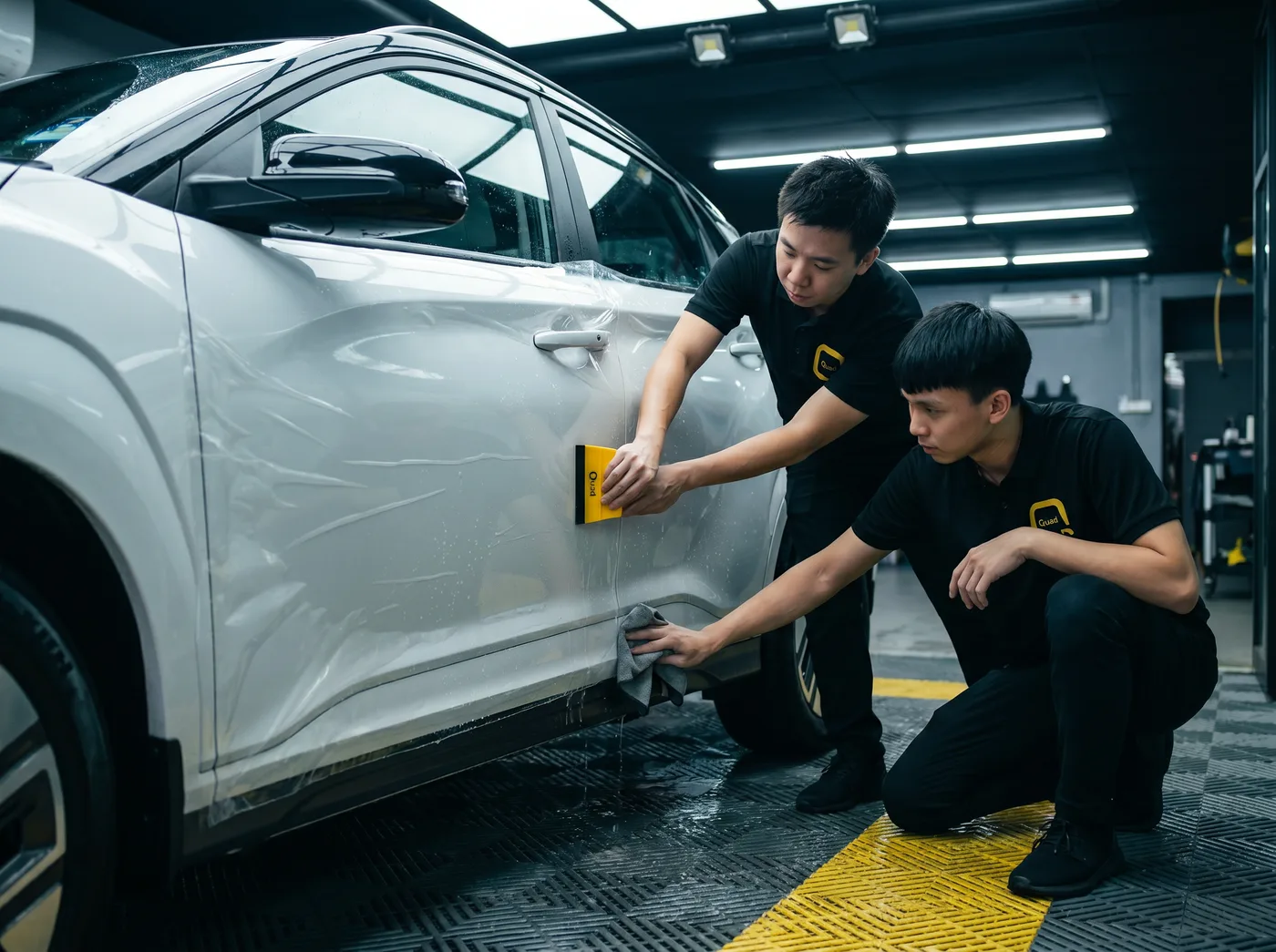 Pembuangan udara dan air — pemasangan PPF Quad Film pada Hyundai Kona Electric