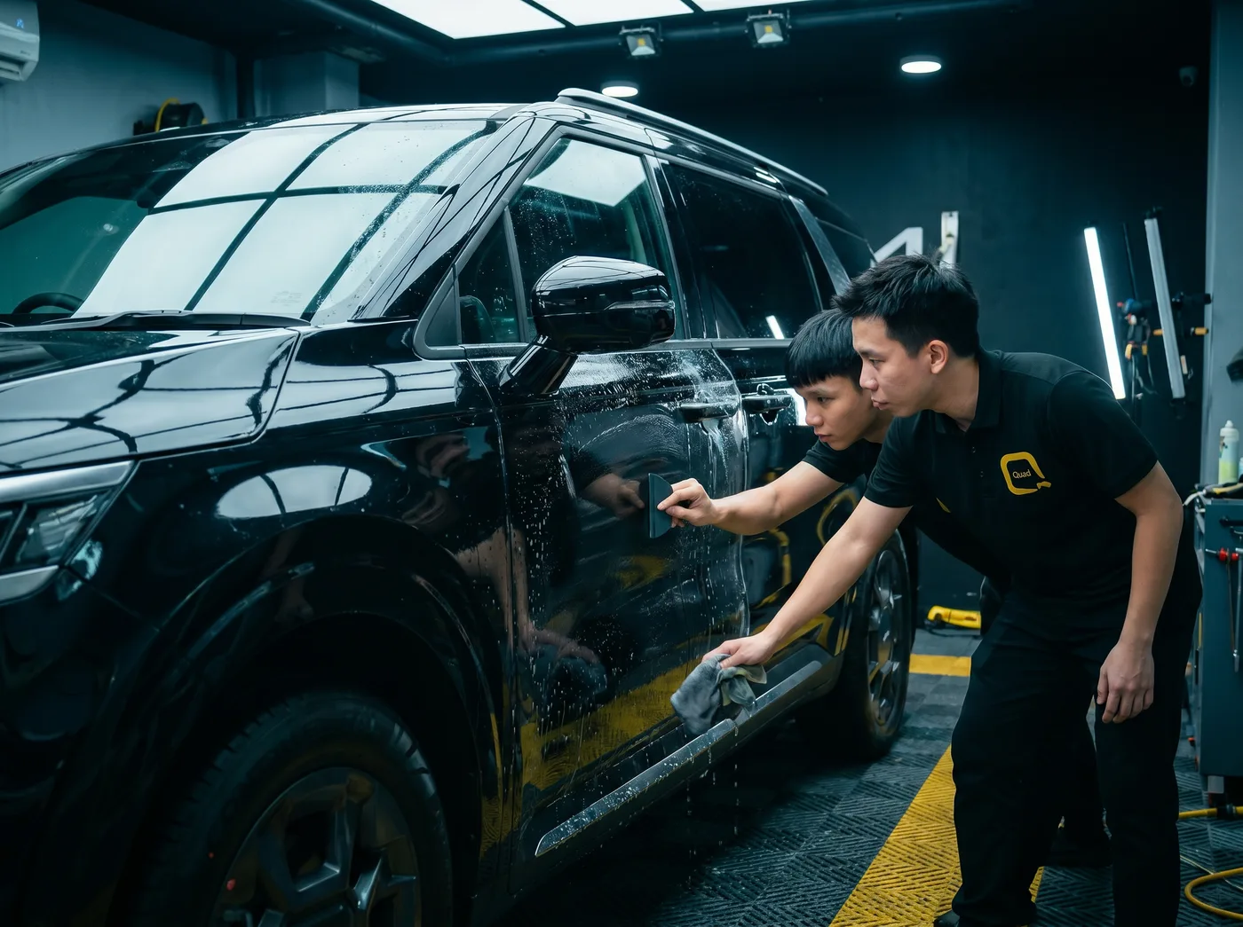 Pembuangan udara dan air — pemasangan PPF Quad Film pada Kia Carnival