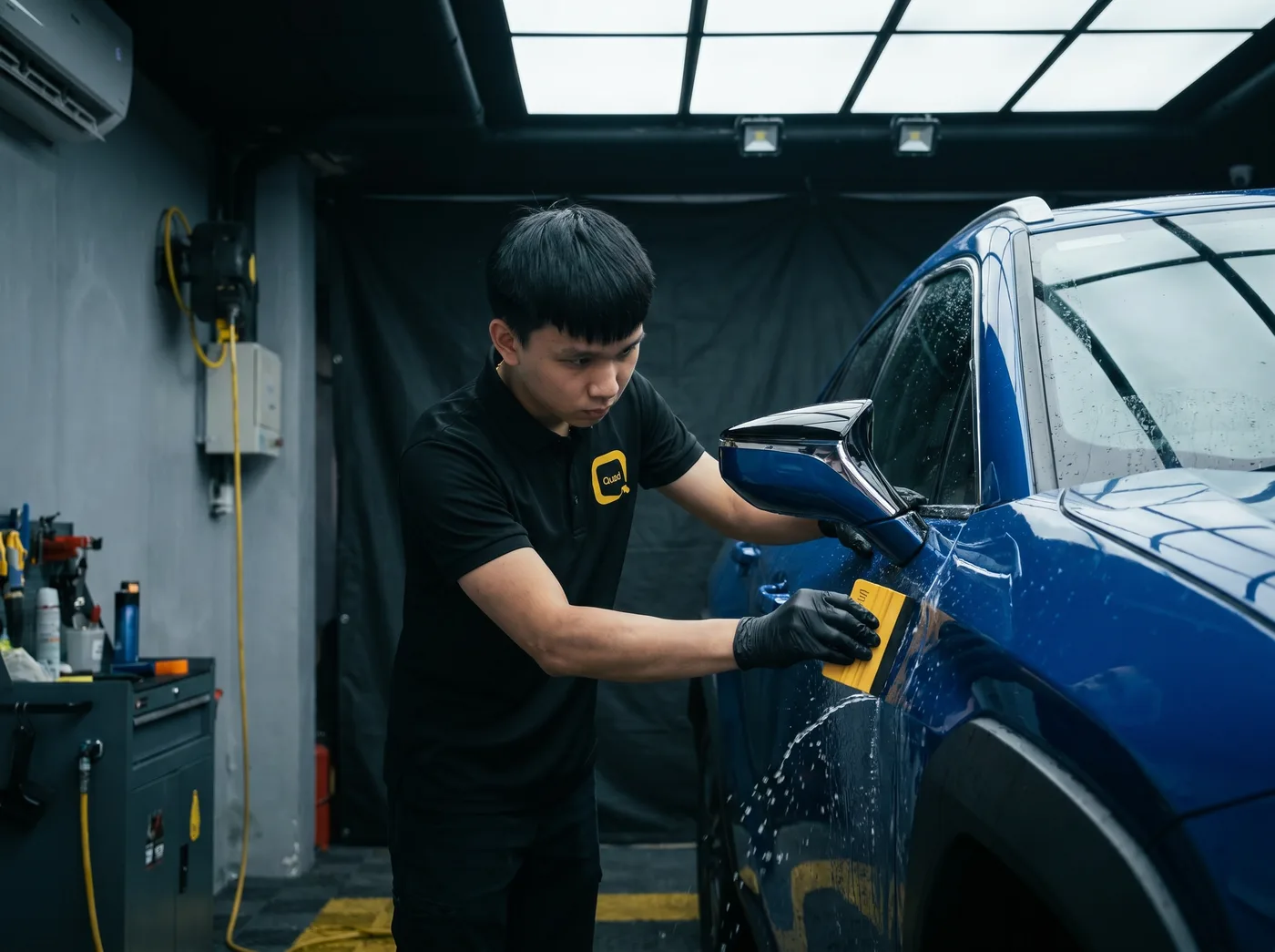 Pembuangan udara dan air — pemasangan PPF Quad Film pada Lexus UX