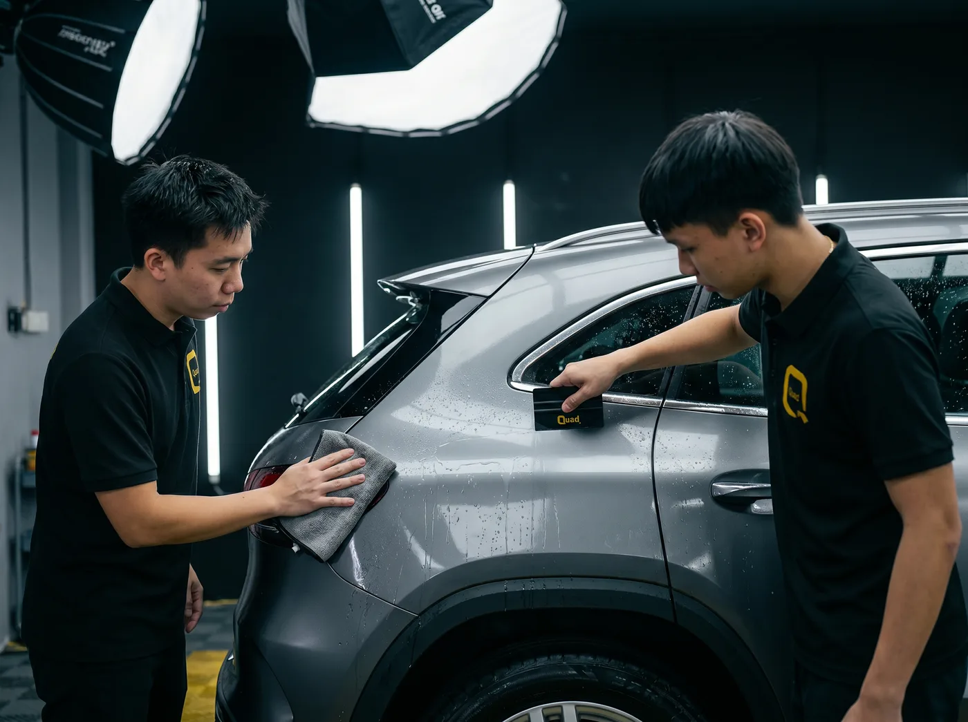 Pembuangan Udara & Air — pemasangan PPF Quad Film pada Mercedes-Benz GLA
