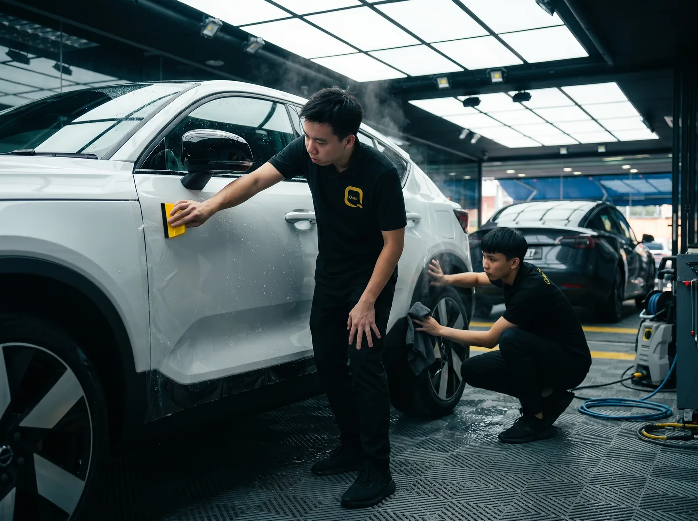 Pembuangan Udara & Air — Pemasangan PPF Quad Film pada Volvo C40 Recharge