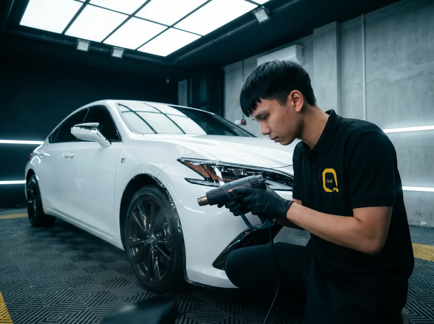 加热收边：Lexus ES 的 Quad Film PPF 安装过程