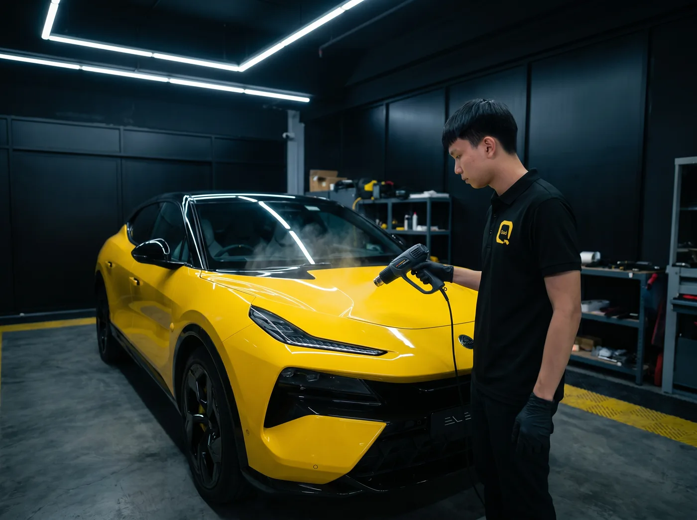 加热收边：Lotus Eletre 的 Quad Film PPF 安装过程