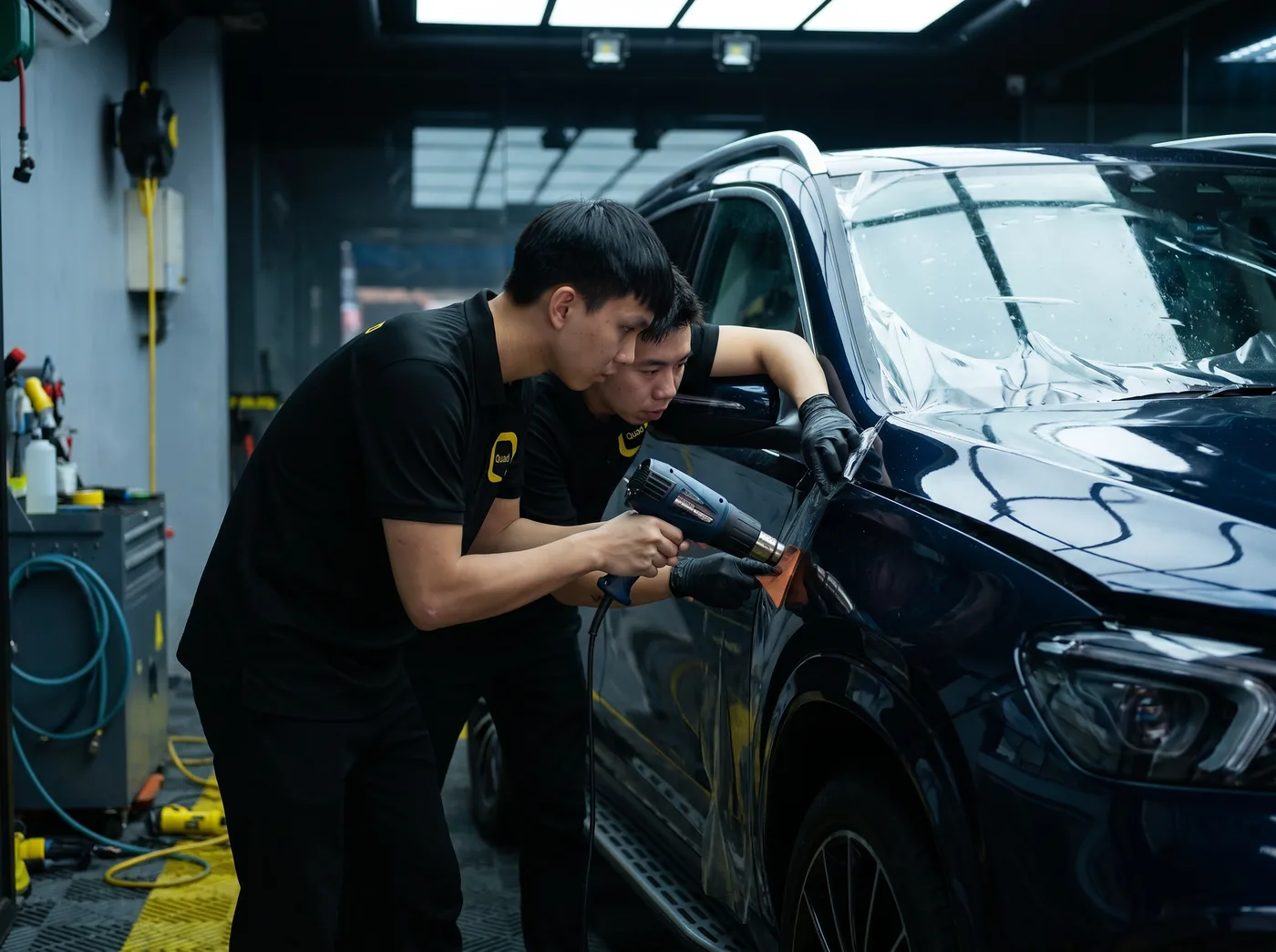 Tepi dimeterai dengan haba — pemasangan PPF Quad Film pada Mercedes-Benz GLE