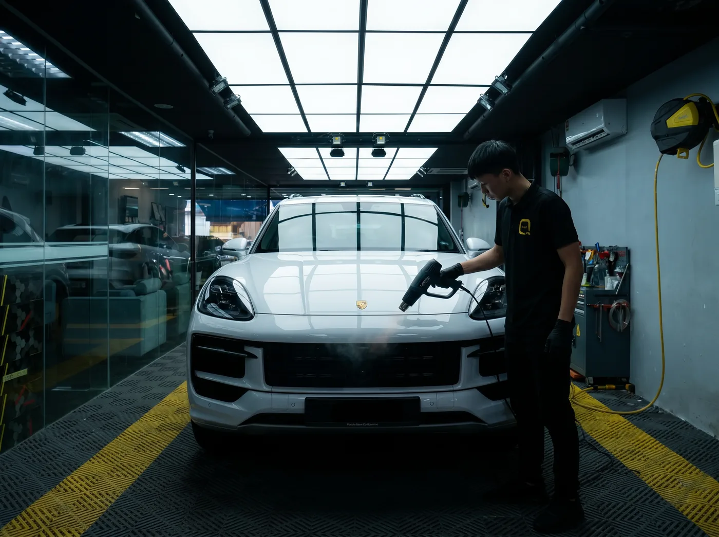加热收边：为 Porsche Cayenne 安装 Quad Film PPF