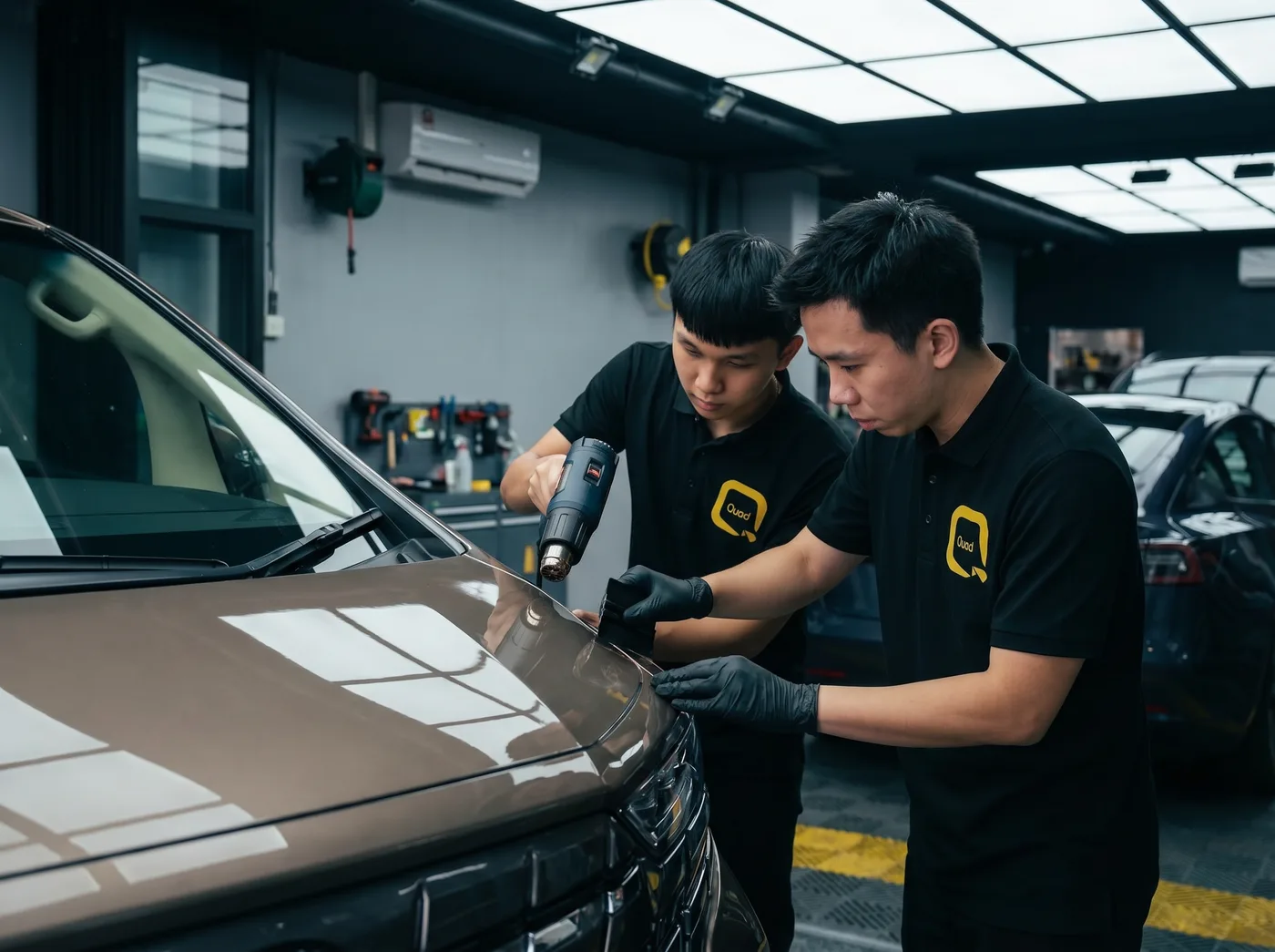 Tepi dimeterai dengan haba — pemasangan PPF Quad Film pada Toyota Alphard