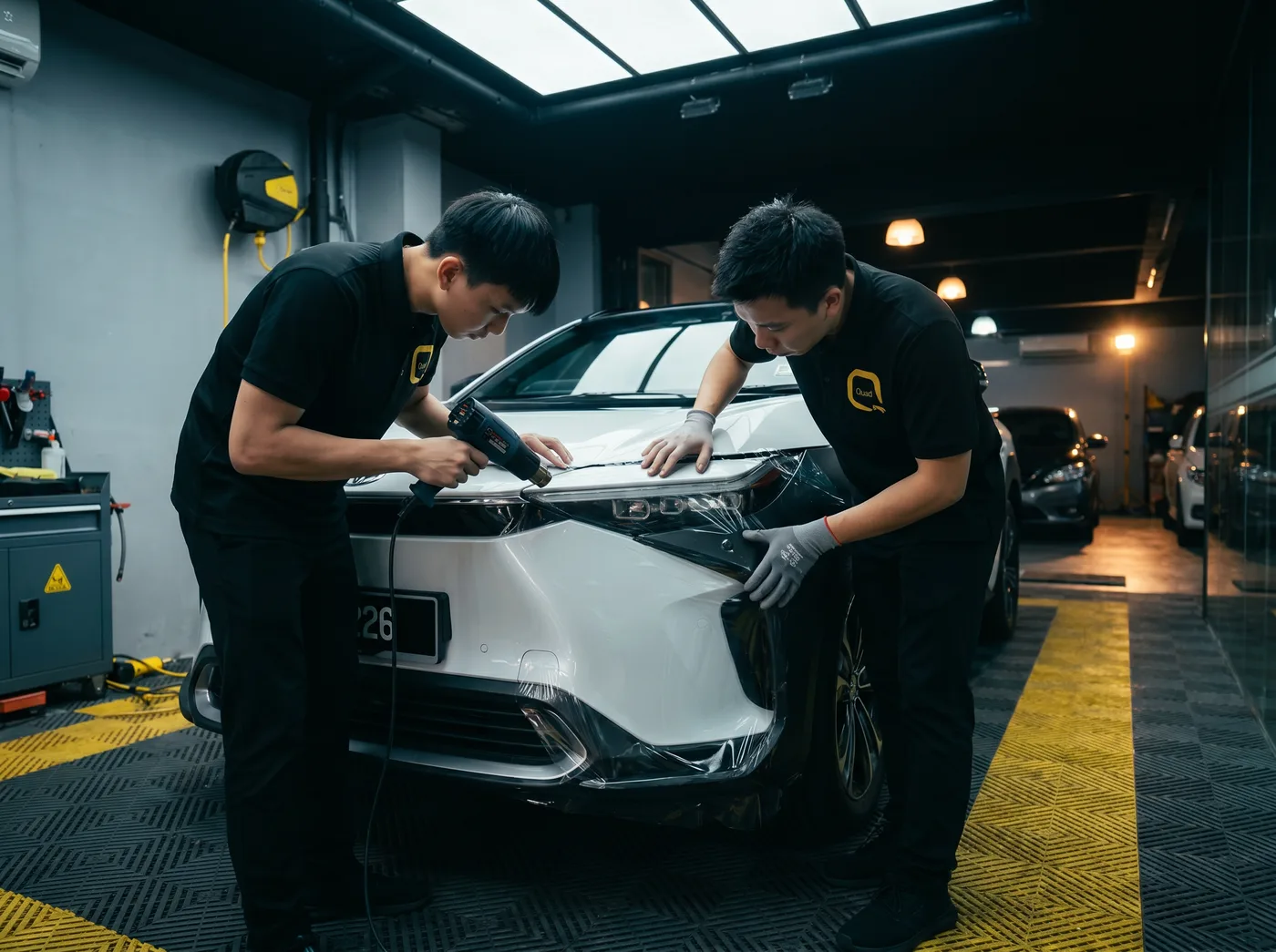 Tepi dimeterai dengan haba — pemasangan PPF Quad Film pada Toyota bZ4X