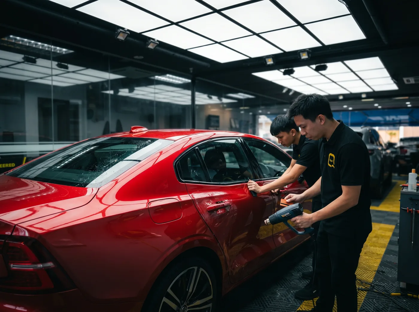 Tepi Dikemaskan dengan Haba — Pemasangan PPF Quad Film pada Volvo S60