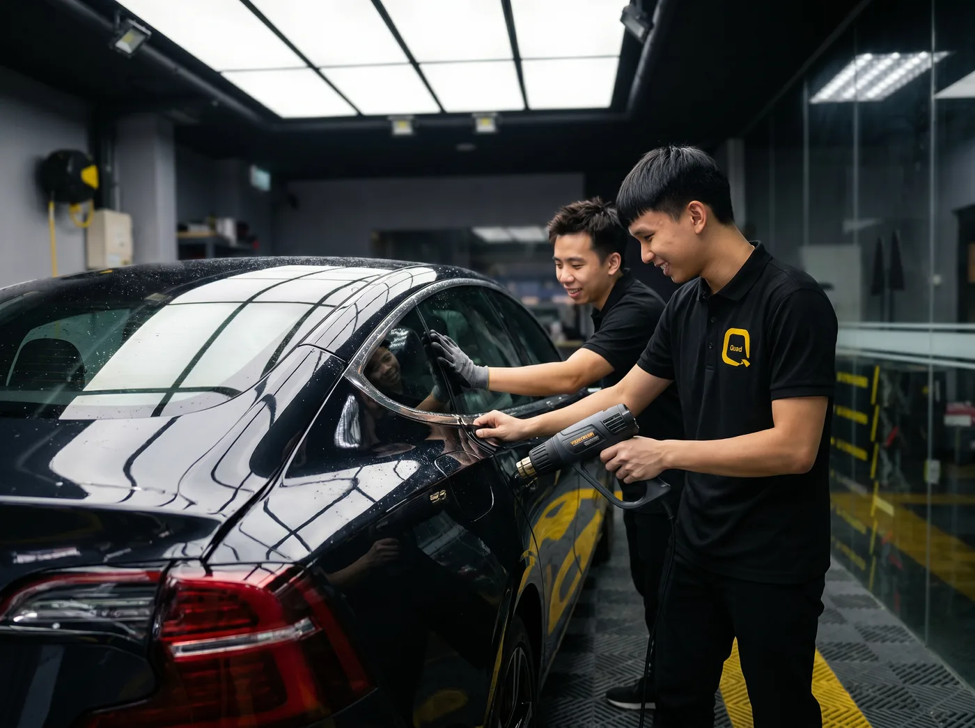 Tepi Dikemaskan dengan Haba — Pemasangan PPF Quad Film pada Volvo V60