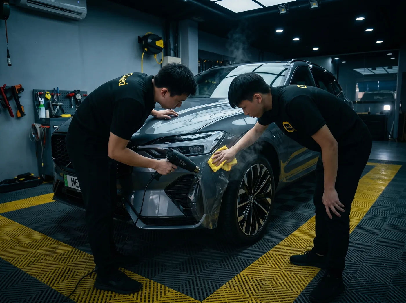 加热收边：Volvo XC60 的 Quad Film PPF 安装过程